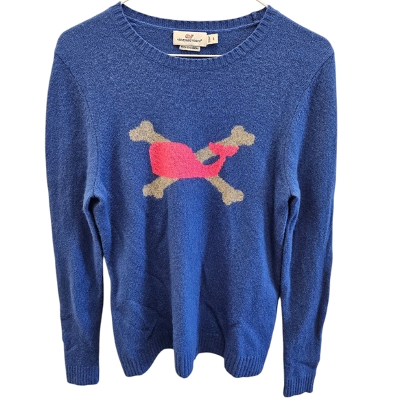 Vineyard Vines Crossbones Whale Cashmere Blend Womens - Picture 2 of 8